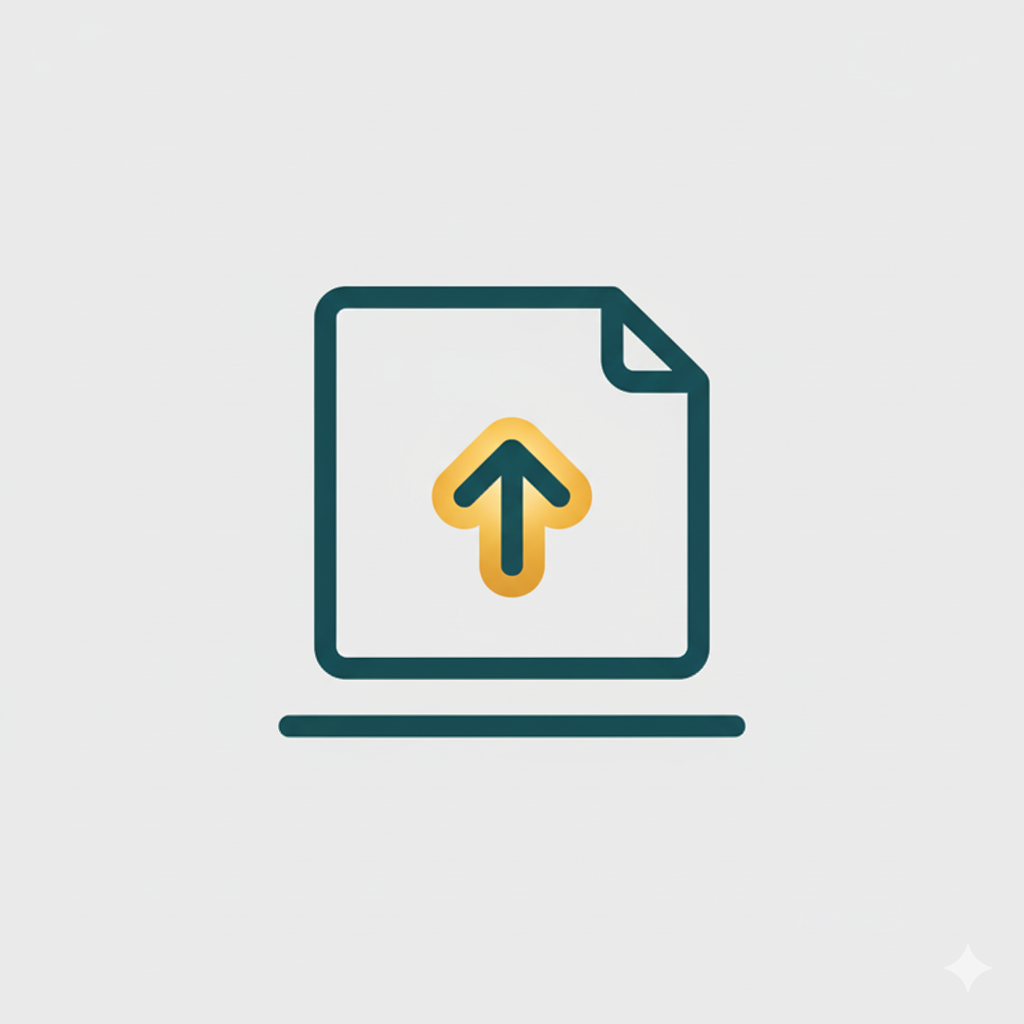 Icon showing an image uploading process.